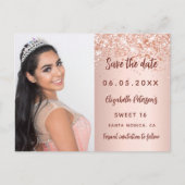 甘い16バラ金ゴールド赤面写真は日付カードを保存 案内ポストカード (正面)