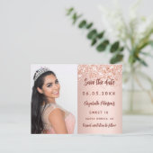 甘い16バラ金ゴールド赤面写真は日付カードを保存 案内ポストカード (スタンド正面)