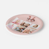 甘い16バラ金ゴールド赤面写真名 ペーパープレート (アングル)