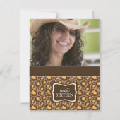 甘い16バースデーパーティ招待状{アニマルプリント} 招待状 (正面)