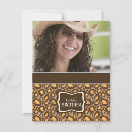 甘い16バースデーパーティ招待状{アニマルプリント} 招待状