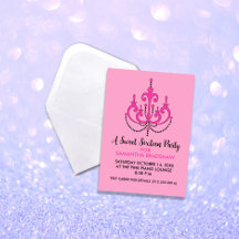 甘い16バースデーパーティ招待状(ピンク)