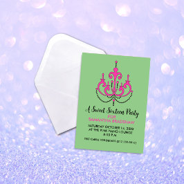 甘い16バースデーパーティ招待状（緑） 招待状