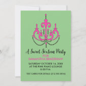 甘い16バースデーパーティ招待状（緑） 招待状 (正面)