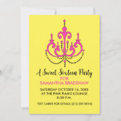 甘い16バースデーパーティ招待状(黄色) 招待状 (正面)