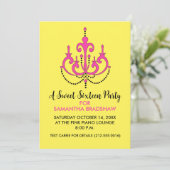 甘い16バースデーパーティ招待状(黄色) 招待状 (スタンド正面)