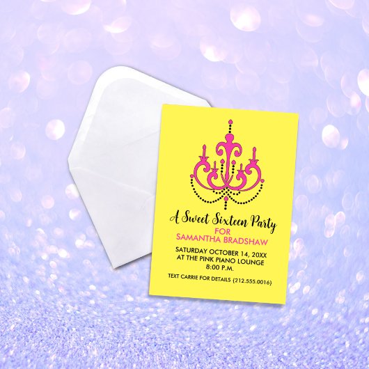 甘い16バースデーパーティ招待状(黄色) 招待状