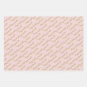 甘い16パーソナライズされた写真名ピンクブラック ラッピングペーパーシート (正面2)