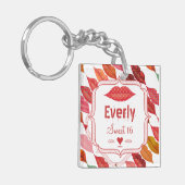 甘い16パーソナライズされた枚 キーホルダー (正面左)