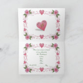 甘い16パーティの招待状ピンクハート蝶 招待状 (内部)