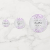 甘い16パーティーシルバーパープルグリッタードレスの写真 コンフェッティ (正面)