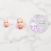 甘い16パーティーシルバーパープルグリッタードレスの写真 コンフェッティ (裏面)