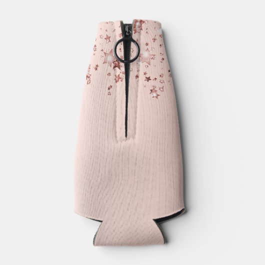 甘い16パーティーバラ金ゴールド星のキラキラの名前 ボトルクーラー (裏面)