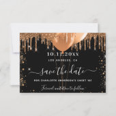 甘い16パーティーブラック金ゴールドバルーン セーブザデート (正面)