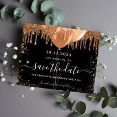 甘い16パーティーブラック金ゴールド予算は日付を保存 チラシ