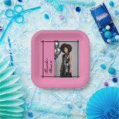 甘い16パーティー紙ナプキンピンクブラック ペーパープレート (パーティー)