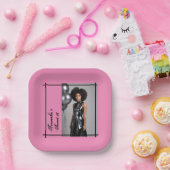 甘い16パーティー紙ナプキンピンクブラック ペーパープレート (パーティー)