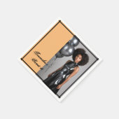 甘い16パーティー紙ナプキンピーチブラック スタンダードカクテルナプキン (角)