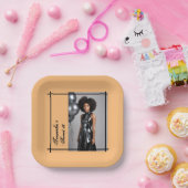 甘い16パーティー紙ナプキンピーチブラック ペーパープレート (パーティー)