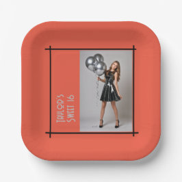 甘い16パーティー紙ナプキンブルゴーニュピンクサンゴ ペーパープレート