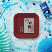 甘い16パーティー紙ナプキンブルゴーニュ赤黒 ペーパープレート (パーティー)