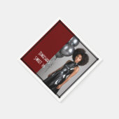 甘い16パーティー紙ナプキンレッドブラック スタンダードカクテルナプキン (角)