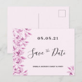 甘い16パーティー赤面ピンクの花模様は日付を保存 ポストカード (正面/裏面)