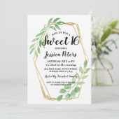 甘い16パーティー離れ金ゴールドフレーム夏招待状 招待状 (スタンド正面)