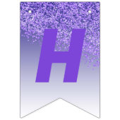 甘い16パーティー、秋の紫のグリッターと4枚の写真 バンティングフラッグ (第2の旗)