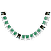 甘い16パーティー、落下グリーングリッターと4枚の写真 バンティングフラッグ (全)