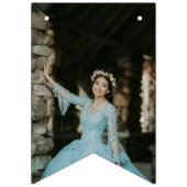 甘い16パーティー、落下グリーングリッターと4枚の写真 バンティングフラッグ (第1の旗)