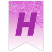 甘い16パーティー、落下ピンクのグリッターと4枚の写真 バンティングフラッグ (第2の旗)