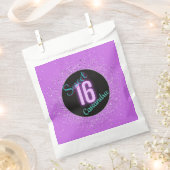 甘い16パープルシルバーブリリアンスパーソナライズされた フェイバーバッグ (クリップ留めされた状態)