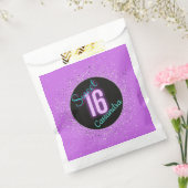 甘い16パープルシルバーブリリアンスパーソナライズされた フェイバーバッグ (封をした状態)