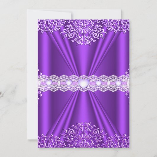 甘い16パープルシルバーレースダマスクティアラ 招待状 (裏面)