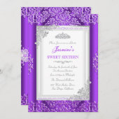 甘い16パープルシルバーレースダマスクティアラ 招待状 (正面/裏面)
