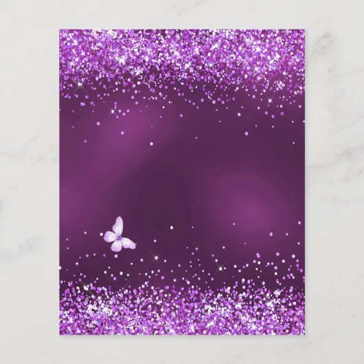 甘い16パープルバレリーナのドレスの予算の招待 チラシ (裏面)