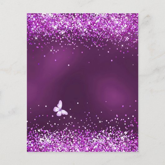 甘い16パープルバレリーナのドレスの花模様招待 チラシ (裏面)