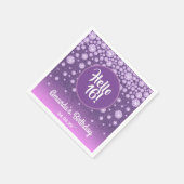 甘い16パープルピンクグリッターダイヤモンド スタンダードカクテルナプキン (角)