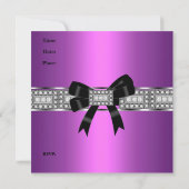 甘い16パープルピンクシルバーブラックダイヤモンド 招待状 (裏面)