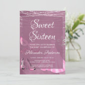 甘い16パープルマスカレード誕生日パーティー 招待状 (スタンド正面)