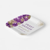 甘い16パープル金ゴールドスパークルバルーン ペーパープレート (傾斜あり)