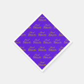 甘い16パープル金ゴールドタイポグラフィパターエレガントン スタンダードカクテルナプキン (角)