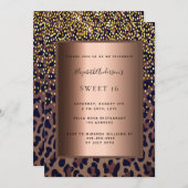 甘い16ヒョウ柄ブロンズ 招待状 (正面/裏面)
