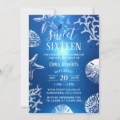 甘い16ビーチヒトスターフィッシュシーシェル水中 招待状 (正面)