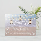 甘い16ビーチヒトストリングライト&ランタン 招待状 (スタンド正面)