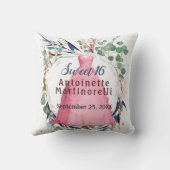 甘い16ピンクかわいらしドレフォーマルス クッション (裏面)