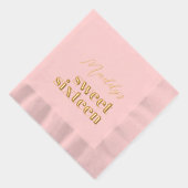 甘い16ピンクと金のフォイルのスタンプ付きナプキン 箔ナプキン (右)