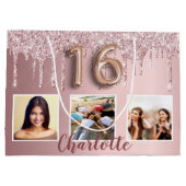 甘い16ピンクのグリッタードリップフォトモノグラム16th ラージペーパーバッグ (裏面)