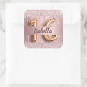 甘い16ピンクのグリッタードリップ名 スクエアシール (バッグ)